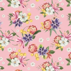 Bio-Jersey, Smiling Friends, Blümchen, Rosa