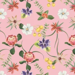 Bio-Jersey, Smiling Friends, Blumen Rosa