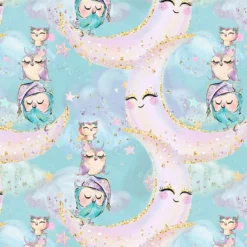 Bio-Jersey, Traumzeit Petrol, Eulenzeit