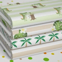 Bio-Jersey, Unregelmäßige Punkte, Dinomania -Outlet STOFFWELTEN Store bio jersey unregelmaessige punkte dinomania3