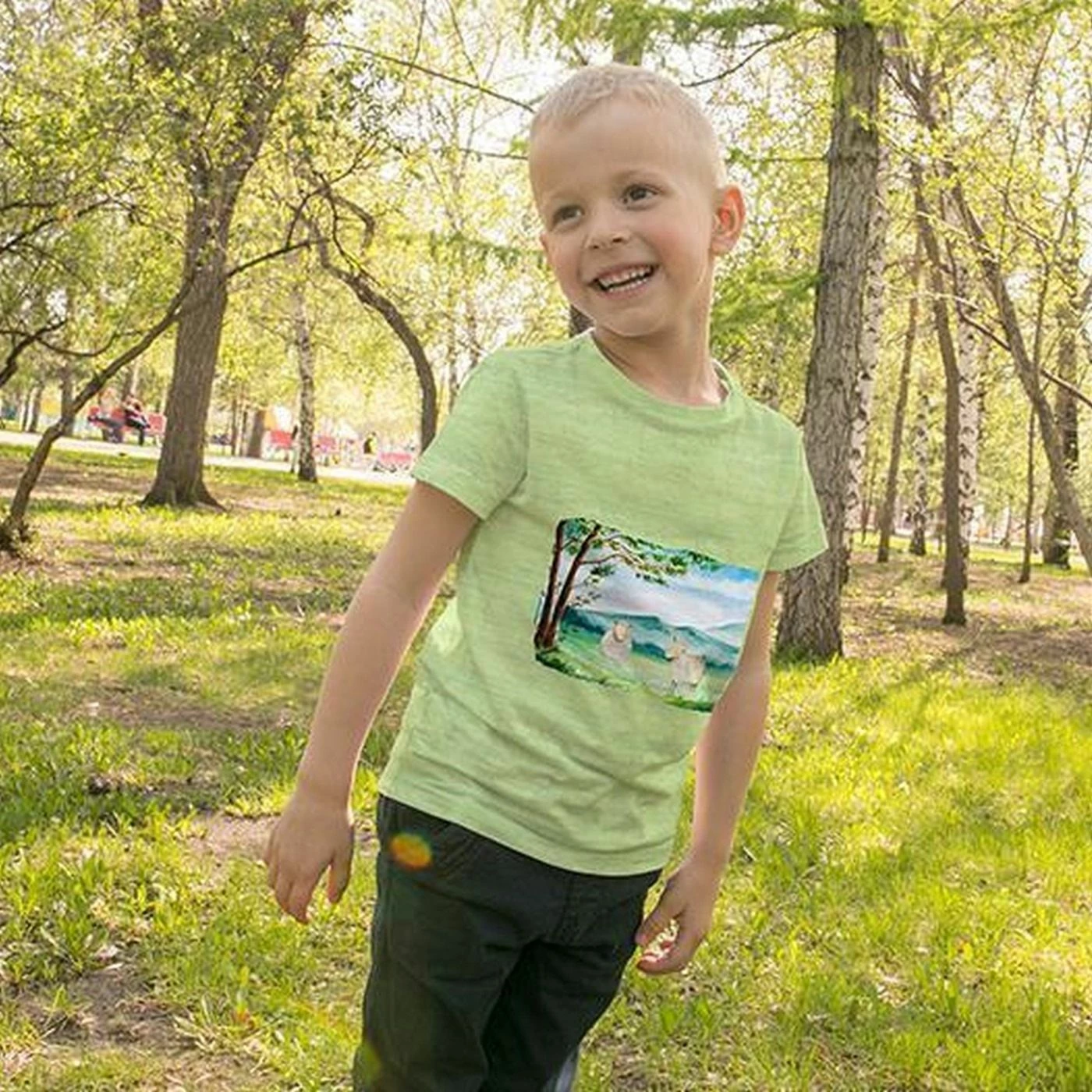 Bio-Jersey, Wolken, Bauernhof 3 Bio-Jersey, Wolken, Bauernhof – Bild 3