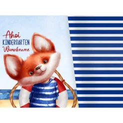 Bio-Jersey WUNSCHNAME Panel + Kombistoff KITA Spezial, Ahoi, 2 In 1