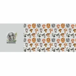 Bio-Jersey WUNSCHNAME Panel + Kombistoff Smiling Friends, Elefant Grau, 2 In 1 -Outlet STOFFWELTEN Store bio jersey wunschname panel kombistoff smiling friends elefant grau 2 in 13