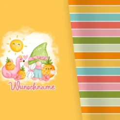Bio-Jersey WUNSCHNAME Panel + Kombistoff Süße Früchtchen, Ananas, 2 In 1