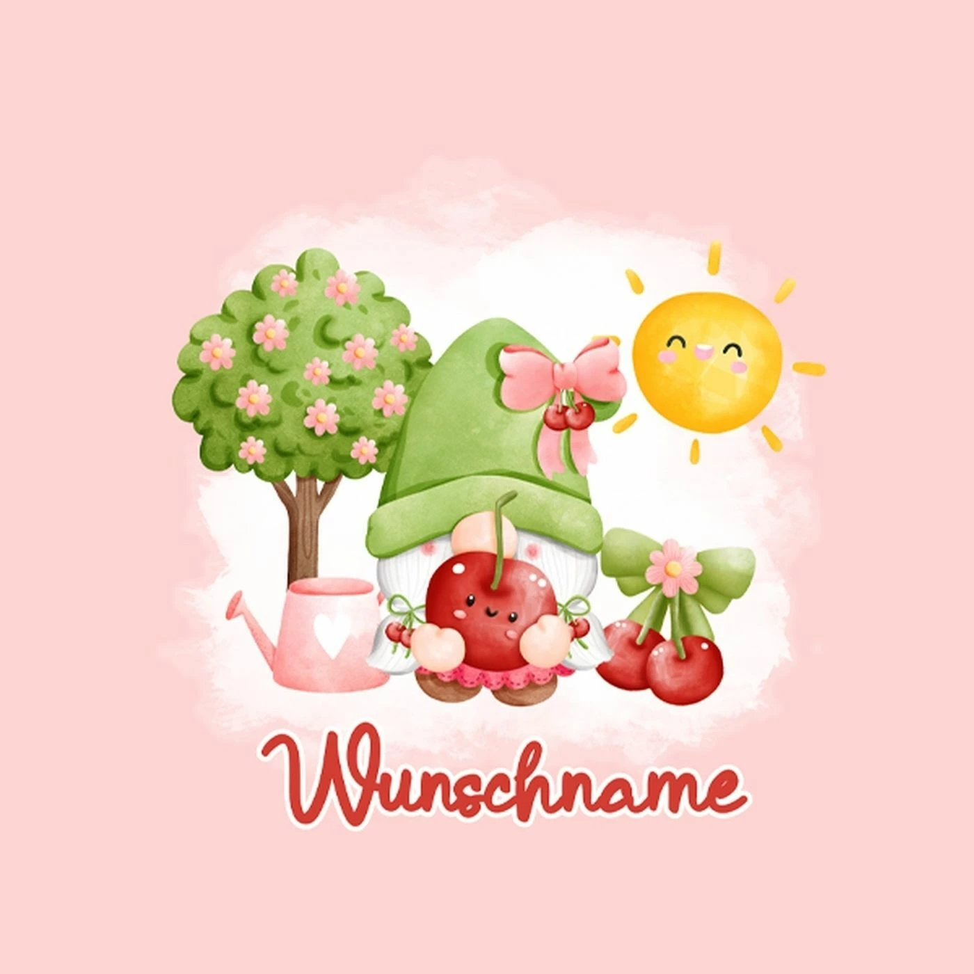 Bio-Jersey WUNSCHNAME Panel + Kombistoff Süße Früchtchen, Kirschen, 2 In 1 2 Bio-Jersey WUNSCHNAME Panel + Kombistoff Süße Früchtchen, Kirschen, 2 In 1 – Bild 2