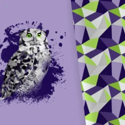 Bio-Jersey XL Panel + Kombistoff Ecktiere, Eule, 2 In 1