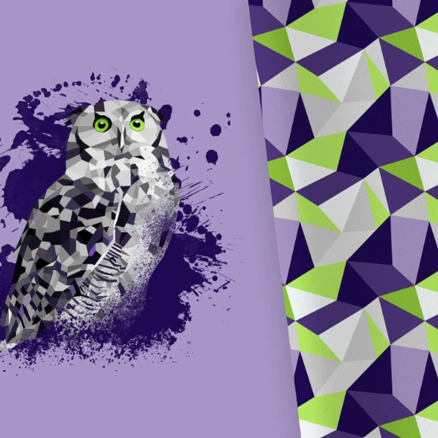 Bio-Jersey XL Panel + Kombistoff Ecktiere, Eule, 2 In 1 1 Bio-Jersey XL Panel + Kombistoff Ecktiere, Eule, 2 In 1