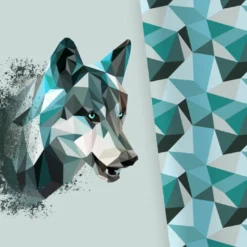 Bio-Jersey XL Panel + Kombistoff Ecktiere, Wolf, 2 In 1