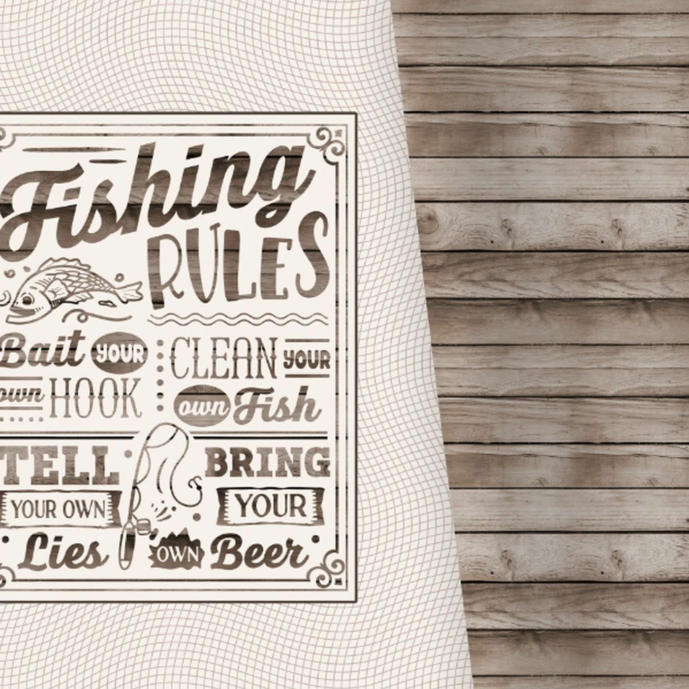 Bio-Jersey XL Panel + Kombistoff Gone Fishing, Fishing Rules, 2 In 1 1 Bio-Jersey XL Panel + Kombistoff Gone Fishing, Fishing Rules, 2 In 1