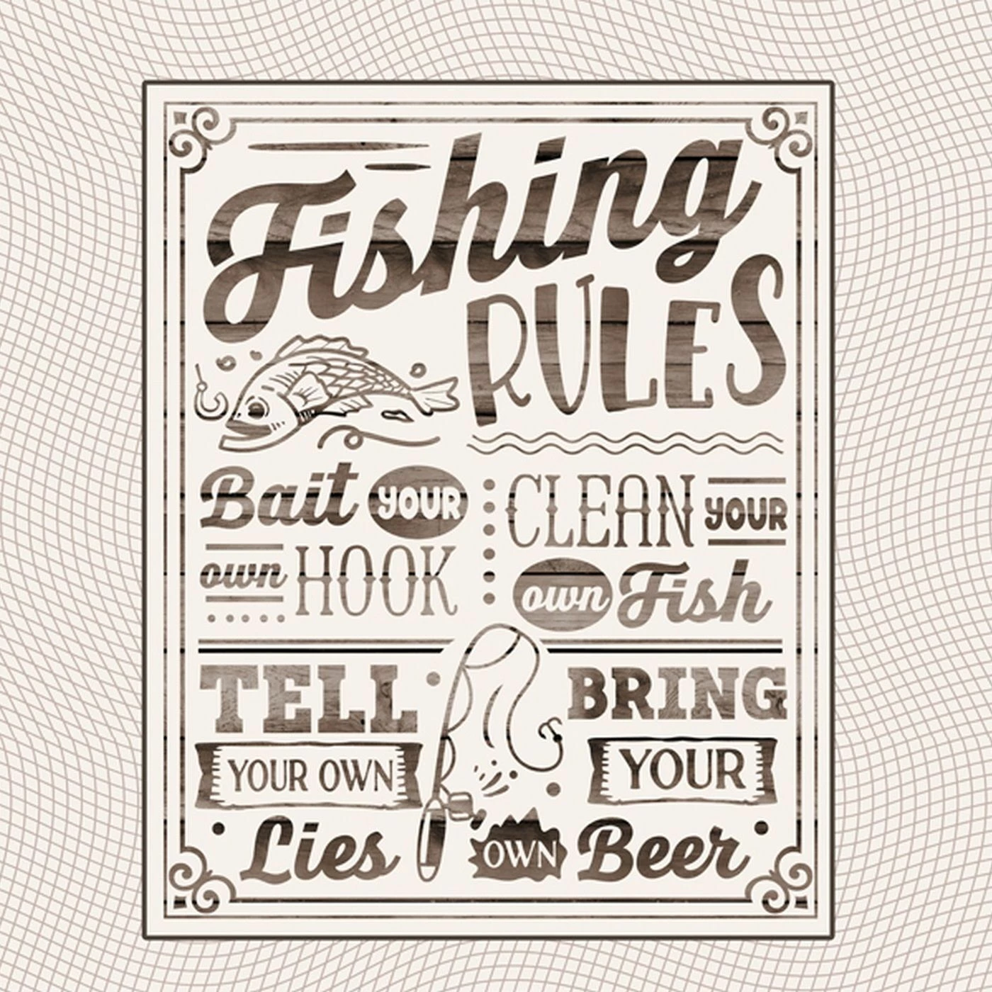 Bio-Jersey XL Panel + Kombistoff Gone Fishing, Fishing Rules, 2 In 1 2 Bio-Jersey XL Panel + Kombistoff Gone Fishing, Fishing Rules, 2 In 1 – Bild 2