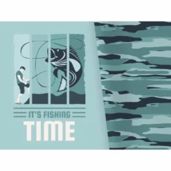 Bio-Jersey XL Panel + Kombistoff Gone Fishing, It's Fishing Time 2 In 1