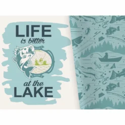 Bio-Jersey XL Panel + Kombistoff Gone Fishing, Life Is Better..., 2 In 1