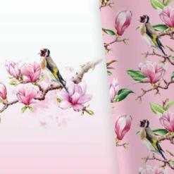 Bio-Jersey XL Panel + Kombistoff Magnolia Love, Rosa, 2 In 1