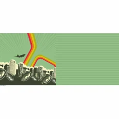 Bio-Jersey XL Panel + Kombistoff Teen Style, Skyline Grün, 2 In 1 -Outlet STOFFWELTEN Store bio jersey xl panel kombistoff teen style skyline gruen 2 in 13