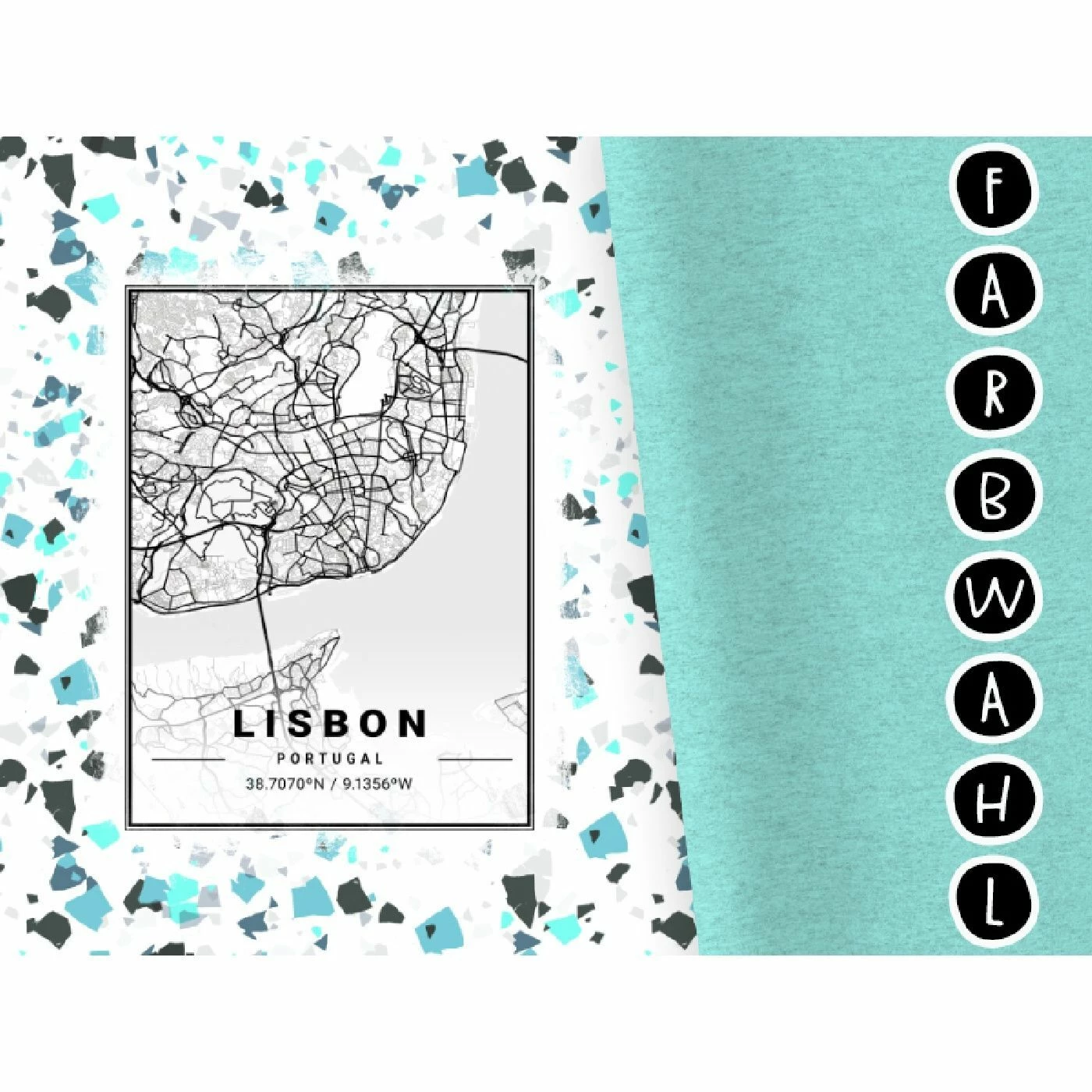 Bio-Jersey XXL Panel + Kombistoff City Trip Lisbon, 2 In 1 1 Bio-Jersey XXL Panel + Kombistoff City Trip Lisbon, 2 In 1