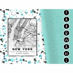 Bio-Jersey XXL Panel + Kombistoff City Trip New York, 2 In 1