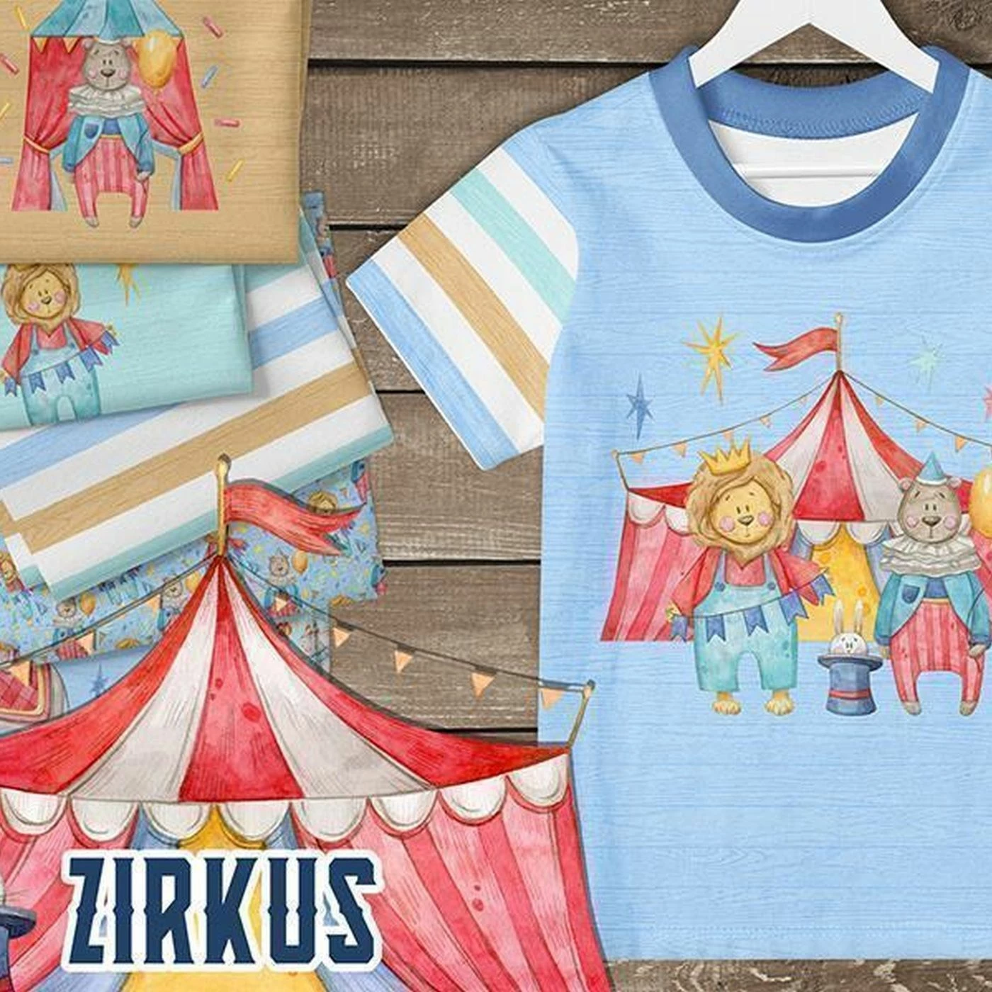 Bio-Jersey, Zirkus, Braun 2 Bio-Jersey, Zirkus, Braun – Bild 2