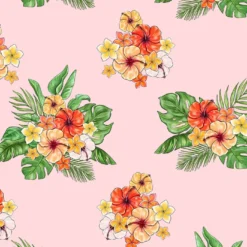 Bio-Jersey,Im Regenwald, Blumen, Rosa