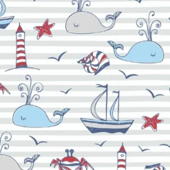 Bio-Jersey,Plain & Nautical, Boot, Streifen Grau