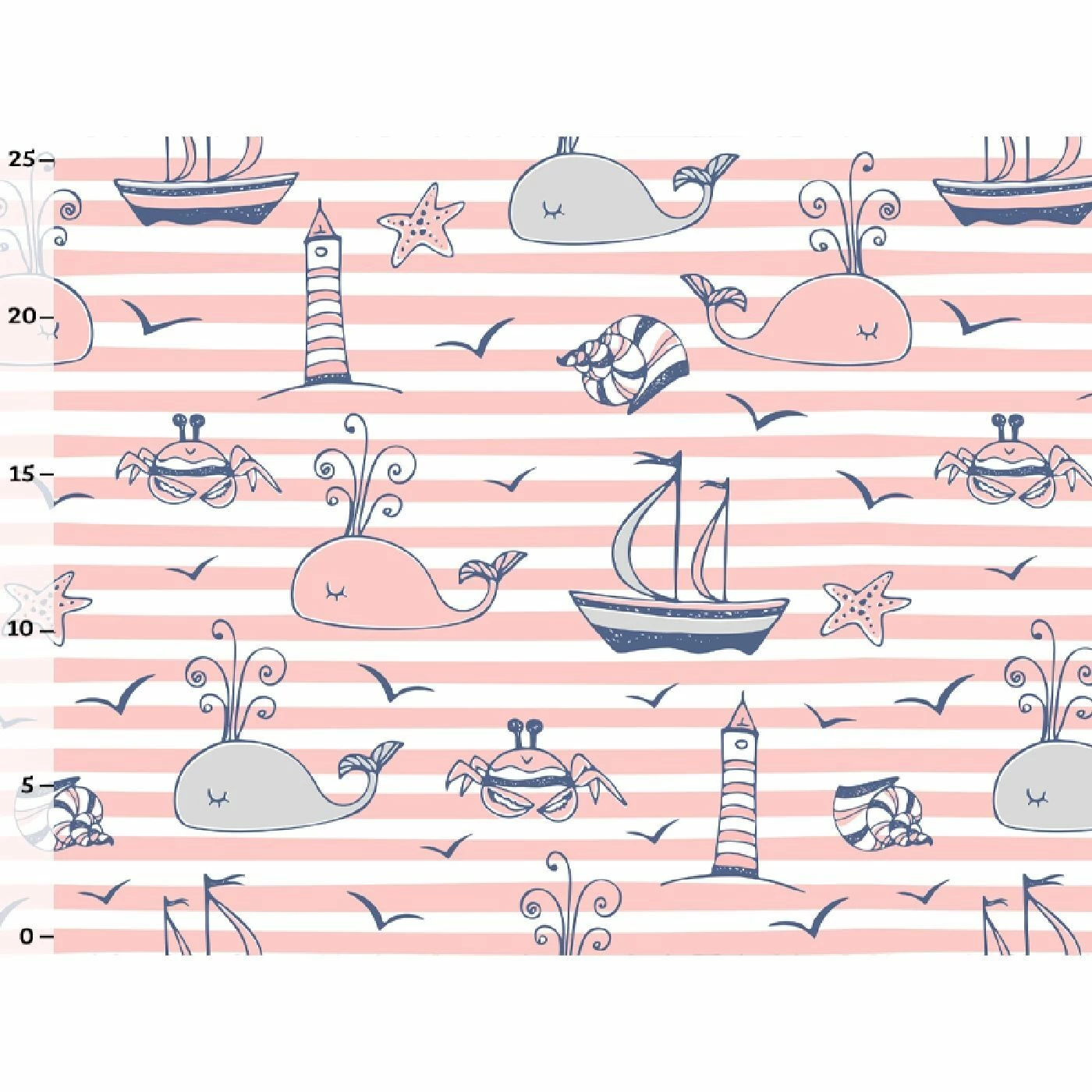 Bio-Jersey,Plain & Nautical, Boot, Streifen Rosa 1 Bio-Jersey,Plain & Nautical, Boot, Streifen Rosa