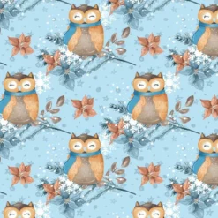 Bio-Sommersweat, Bear & Friends, Eule Auf Blau