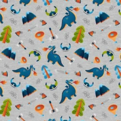 Bio-Sommersweat, DRACHEN Auf Grau Meliert, Wikinger & Drachen