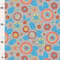 Bio-Sommersweat, Embroidery, Kombistoff Blau Groß, Grau Melange