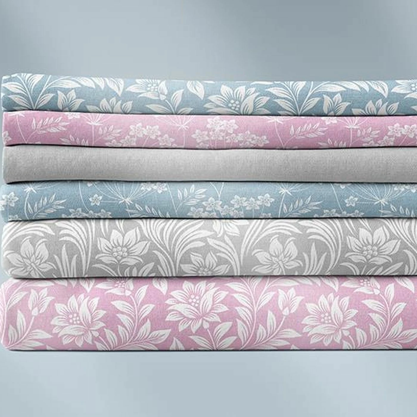 Bio-Sommersweat, Feine Blumen, Grau, Floral Denim 2 Bio-Sommersweat, Feine Blumen, Grau, Floral Denim – Bild 2