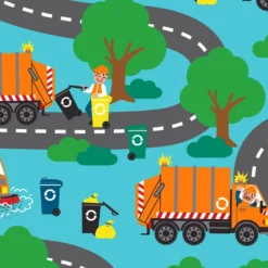 Bio-Sommersweat, Manni Müllmann - Müllautos Türkis, Exklusiv Bei Uns