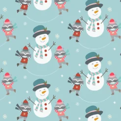 Bio-Sommersweat, Schneemänner, Waschbärwinter