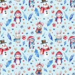 Bio-Sommersweat, Schneemannparty, Blau