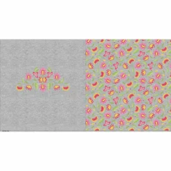 Bio-Sommersweat, XL PANEL + Kombistoff, Embroidery, Blüten, Grau Melange -Outlet STOFFWELTEN Store bio sommersweat xl panel kombistoff embroidery blueten grau melange3