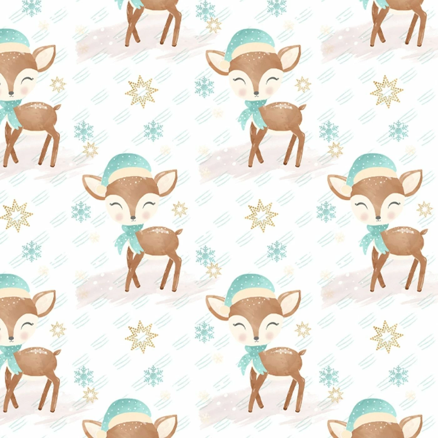 Bio-Sweat Eule & Reh, Reh Weiß, Sommersweat 1 Bio-Sweat Eule & Reh, Reh Weiß, Sommersweat