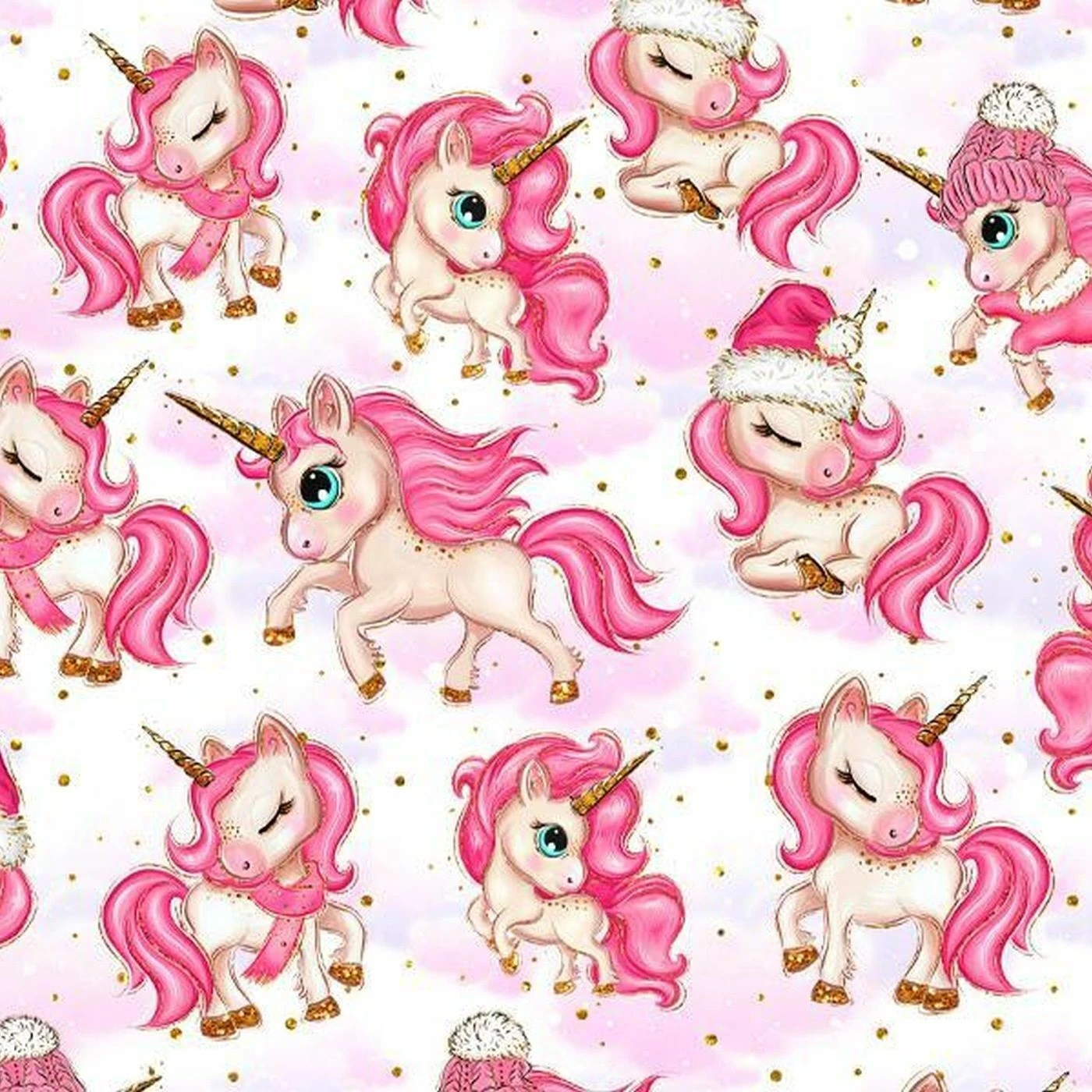 Canvas, Einhorn Wintertraum, Adventskalender-Kombistoff 1 Canvas, Einhorn Wintertraum, Adventskalender-Kombistoff