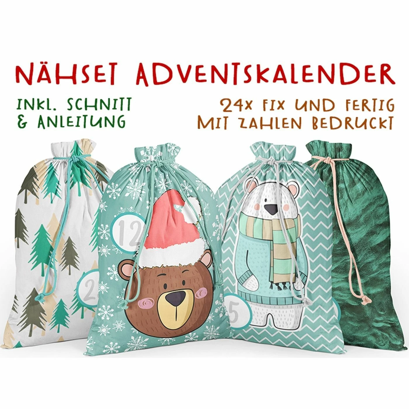 Canvas, Eiskristalle, Adventskalender-Kombistoff 3 Canvas, Eiskristalle, Adventskalender-Kombistoff – Bild 3