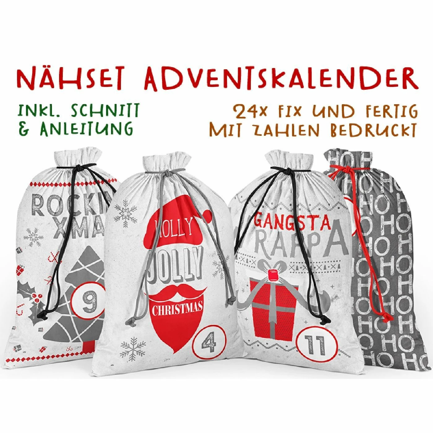 Canvas, Falscher Uni, Adventskalender-Kombistoff 2 Canvas, Falscher Uni, Adventskalender-Kombistoff – Bild 2