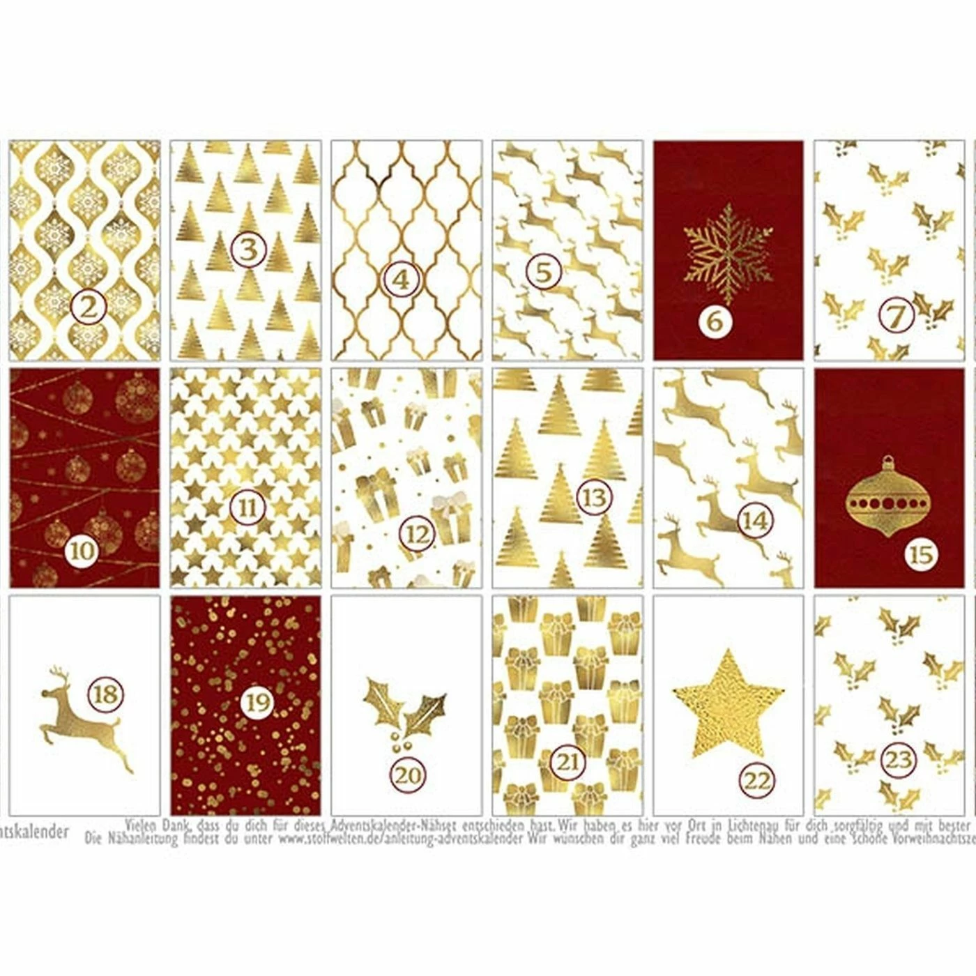 Canvas, Goldy Dots, Adventskalender-Kombistoff 2 Canvas, Goldy Dots, Adventskalender-Kombistoff – Bild 2
