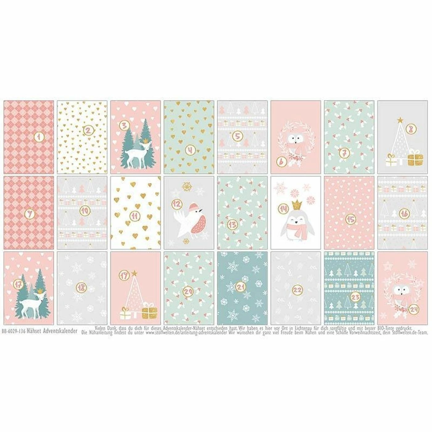 Canvas, Goldy Hearty, Adventskalender-Kombistoff 2 Canvas, Goldy Hearty, Adventskalender-Kombistoff – Bild 2