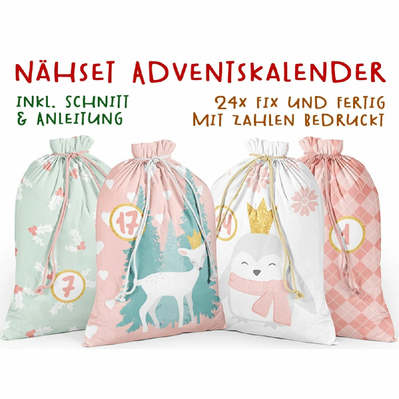 Canvas, Goldy Hearty, Adventskalender-Kombistoff 3 Canvas, Goldy Hearty, Adventskalender-Kombistoff – Bild 3