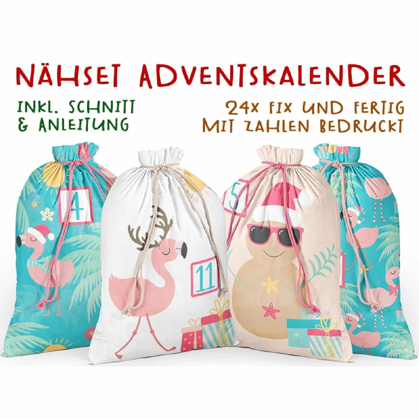 Canvas, Punkte, Adventskalender-Kombistoff 2 Canvas, Punkte, Adventskalender-Kombistoff – Bild 2