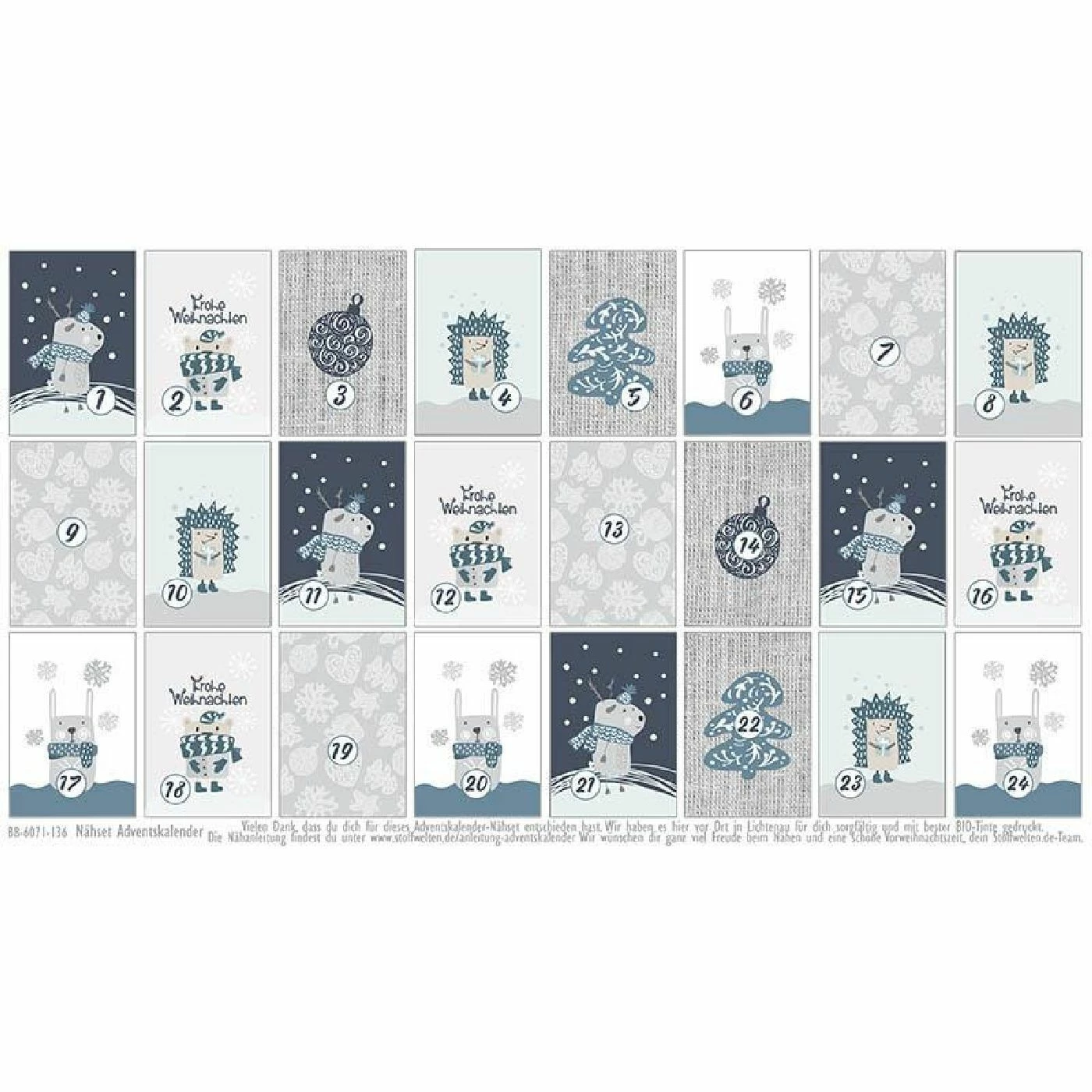 Canvas, Streifen, Adventskalender-Kombistoff 3 Canvas, Streifen, Adventskalender-Kombistoff – Bild 3