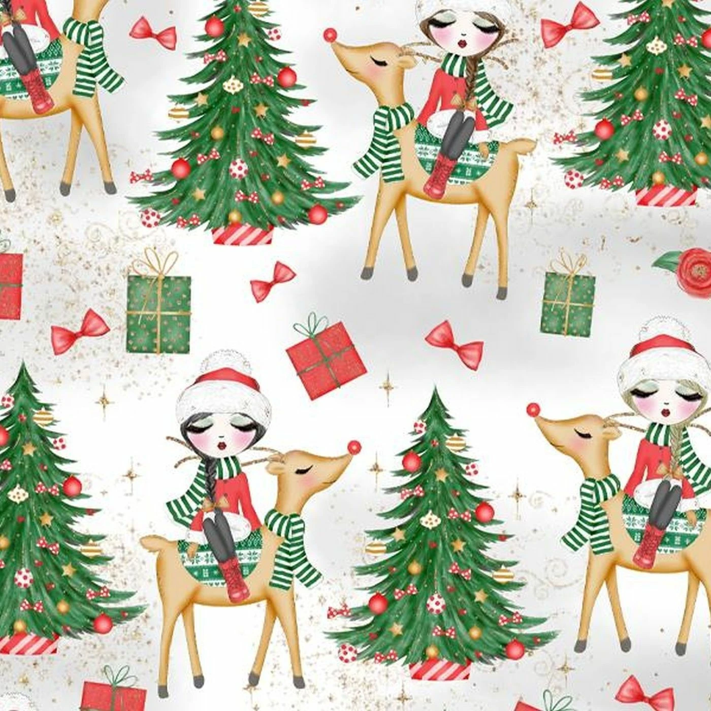 Girls & Deers, Bio-Sommersweat, Weihnachten 1 Girls & Deers, Bio-Sommersweat, Weihnachten