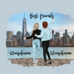 Hochw. Kissen-Panel, Best Friends, Teenager, Wunschnamen + Wunschfrisuren