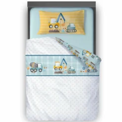 Kinderbettwäsche, Baustelle (Nähset)