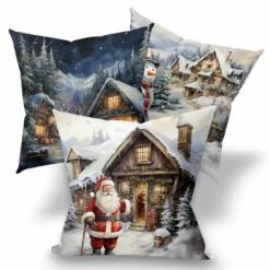 Kissen 3er SET Haus Im Schnee (Nähset)