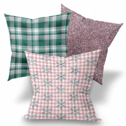 Kissen 3er SET Muster Mit Rosa (Nähset)