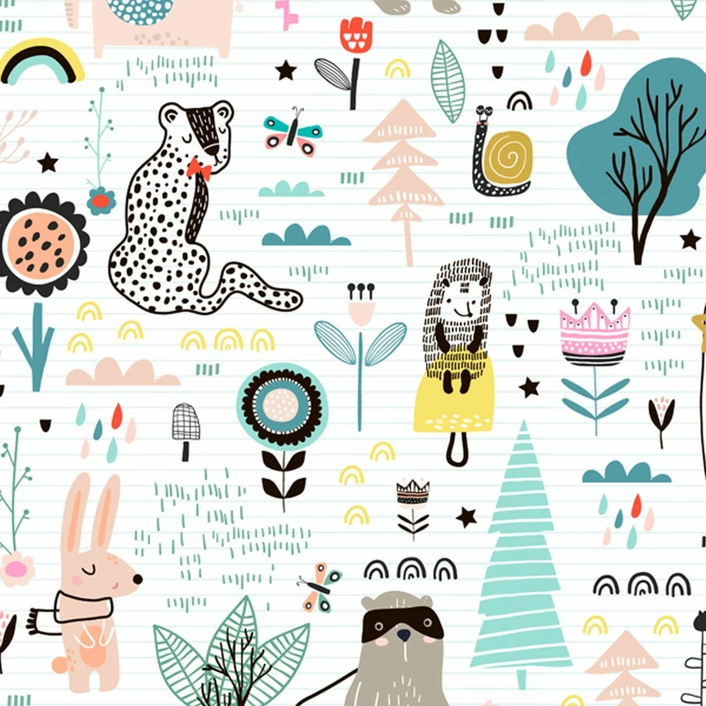 Musselin, Bunte Tiere, Scandic Kids II 1 Musselin, Bunte Tiere, Scandic Kids II