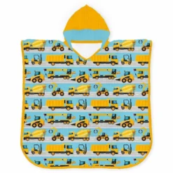 Musselin-Poncho, Baufahrzeuge (Nähset)