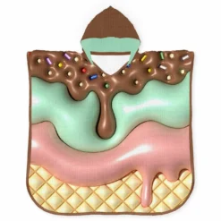 Musselin-Poncho, Eiscreme (Nähset)