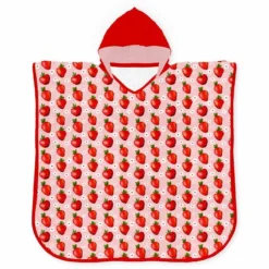 Musselin-Poncho, Erdbeeren (Nähset)